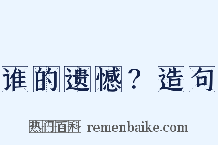 谁的遗憾？造句是什么意思的图片